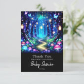 Whimsy Elegant Enchanted Forest Baby shower Bedankkaart (Staand voorkant)