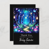Whimsy Elegant Enchanted Forest Baby shower Bedankkaart (Voorkant / Achterkant)