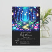 Whimsy Elegant Enchanted Forest Baby shower Kaart (Staand voorkant)