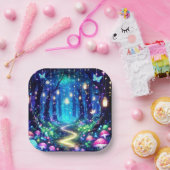 Whimsy Elegant Enchanted Forest Baby shower Papieren Bordje (Feest)