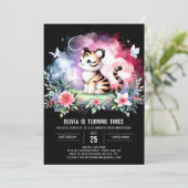Whimsy Elegant Tiger Verjaardag Kaart (Staand voorkant)
