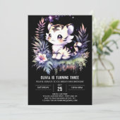 Whimsy Elegant Tiger Verjaardag Kaart (Staand voorkant)