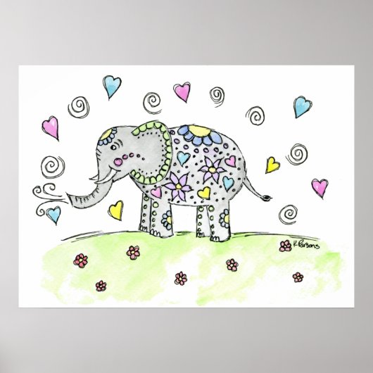 Whimsy Elephant Poster (Voorkant)