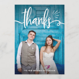 Whimsy en Charm | Twee foto-bruiloft Dank u Bedankkaart