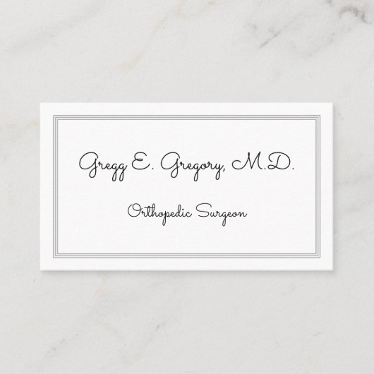Whimsy en Plain Orthopedisch Chirurg Visitekaartje (Voorkant)
