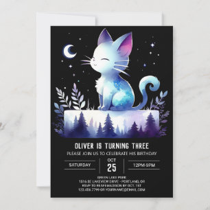 Whimsy Enchanted Cat Verjaardag Kaart