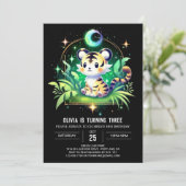 Whimsy Enchanted Tiger Verjaardag Kaart (Staand voorkant)