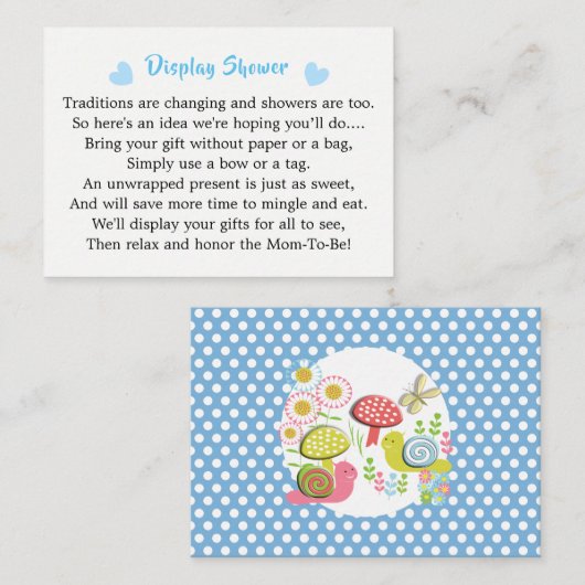 Whimsy Fairy-sprookje Garden Baby shower Display Informatiekaartje (Voorkant / Achterkant)