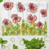Whimsy Faith Hope en Love Poppies Keuken Handdoek (Gevouwen)