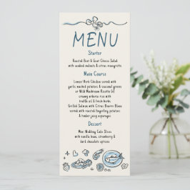 Whimsy Fantasie Huwelijksmenu Handgeschreven Menu