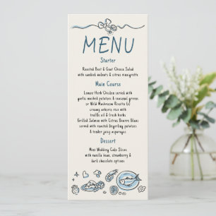 Whimsy Fantasie Huwelijksmenu Handgeschreven Menu