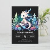 Whimsy Fantasy Dragon Verjaardag Kaart (Staand voorkant)