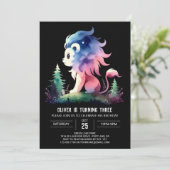 Whimsy Fantasy Lion Verjaardag Kaart (Staand voorkant)