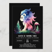 Whimsy Fantasy Lion Verjaardag Kaart (Voorkant / Achterkant)