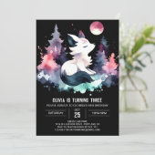 Whimsy Fantasy Wolf Verjaardag Kaart (Staand voorkant)