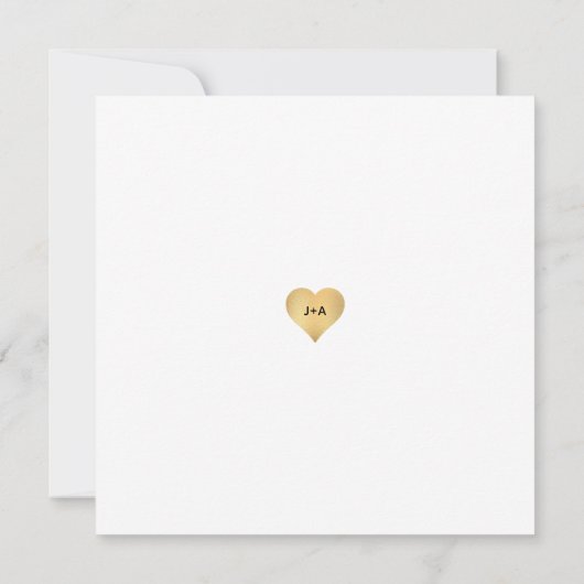 Whimsy Faux Gold Heart slaat de datum op Save The Date (Achterkant)