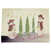 Whimsy feestelijke sneeuwpop groot cadeauzakje (Voorkant)