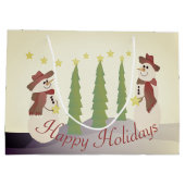 Whimsy feestelijke sneeuwpop groot cadeauzakje (Achterkant)