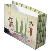 Whimsy feestelijke sneeuwpop groot cadeauzakje (Voorkant Gekanteld)