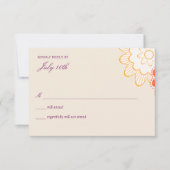 Whimsy floral bruiloft-kaarten RSVP kaartje (Voorkant)