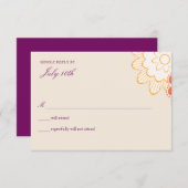 Whimsy floral bruiloft-kaarten RSVP kaartje (Voorkant / Achterkant)