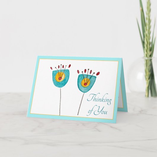 Whimsy Flowers Denken aan jou Kaart (Voorkant)