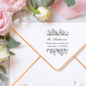 Whimsy Flowers laat familienaam retouradres achter Zelfinktende Stempel