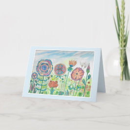 Whimsy Flowers Waterverf Kaart