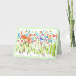 Whimsy Flowers Waterverf Kaart
