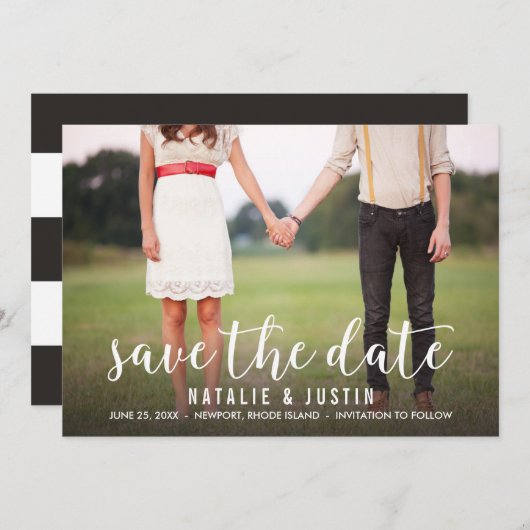 Whimsy Foto Save the Date Announding (Voorkant / Achterkant)