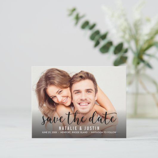 Whimsy Foto Save the Date Announding Aankondigingskaart (Staand voorkant)