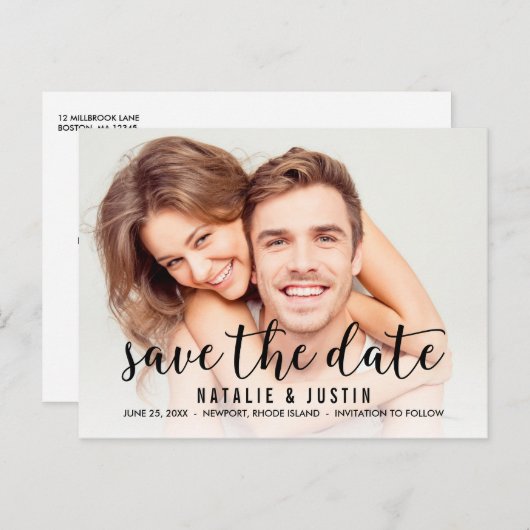 Whimsy Foto Save the Date Announding Briefkaart (Voorkant / Achterkant)