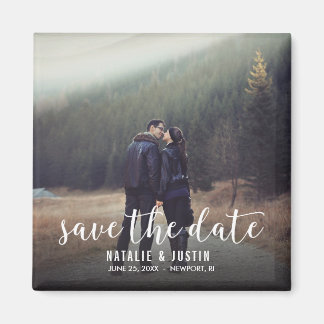 Whimsy Foto Save the Date Square Announance Magneet