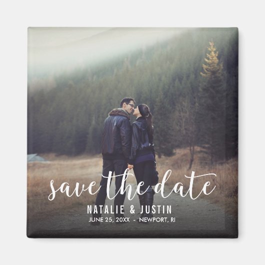 Whimsy Foto Save the Date Square Announance Magneet (Voorkant)