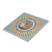 Whimsy Fox Mint Blue Terracotta Teal Aqua Tegeltje (Zijkant)