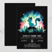 Whimsy Fun Cat Verjaardag Kaart (Voorkant / Achterkant)