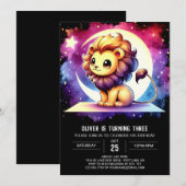 Whimsy Fun Lion Verjaardag Kaart (Voorkant / Achterkant)