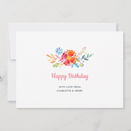 Whimsy Garden Wreath Birthday Photo Card Kaart (Achterkant)