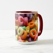 Whimsy Gekleurde Fruit Loops Foto Mok (Voorkant rechts)