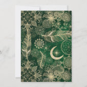 Whimsy Gold en Green Dreamweaver Feathers Mandala Kaart (Achterkant)
