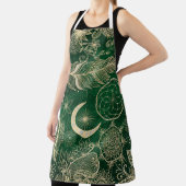 Whimsy Gold en Green Dreamweaver Feathers Mandala Schort (Insitu)