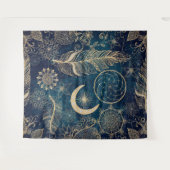 Whimsy Gold Glitter Drocatcher Feathers Mandala Wandkleed (Voorkant (horizontaal))