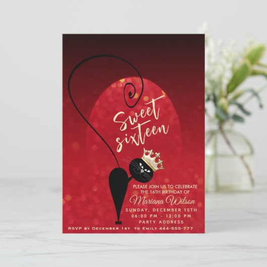 Whimsy grappige kat Rode spotlight bokeh Kaart (Staand voorkant)