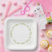 Whimsy Green Polka Dot Designer Papieren Bordje (Feest)