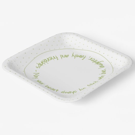 Whimsy Green Polka Dot Designer Papieren Bordje (Gebogen)