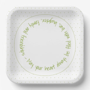 Whimsy Green Polka Dot Designer Papieren Bordje