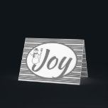 Whimsy Grey and White Stripe Snowman Thema Feestdagen Kaart<br><div class="desc">Met vetgedrukte scripttypografie</div>