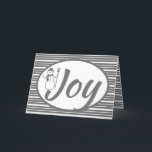 Whimsy Grey and White Stripe Snowman Thema Feestdagen Kaart<br><div class="desc">Met vetgedrukte scripttypografie</div>