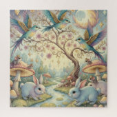 Whimsy Grove - Rabbits and Birds in Twilight Legpuzzel (Verticaal)