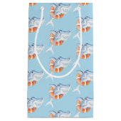 Whimsy haai waterverf schilderij kunst blauw sinaa klein cadeauzakje (Voorkant)